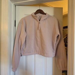 Calvin Klein Pastel Pink Cropped Quarter-Zip Sweatshirt